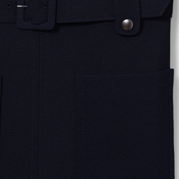 Long Sleeve Belted Pocket Dress - New With Tags - NEVER WORN - Navy - Picture 4 of 5